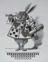 [Alice's Adventures in Wonderland] Royal School of Needlework留学中の作品です。ｼﾞｮﾝ･ﾃﾆｴﾙの挿絵を参考に、可愛らしさをﾌﾟﾗｽしました。