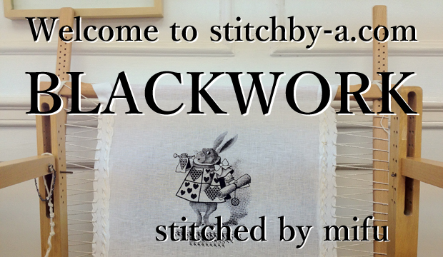 イギリス伝統のブラックワーク刺しゅう　BLACKWORK embroidery stitchby-a.com